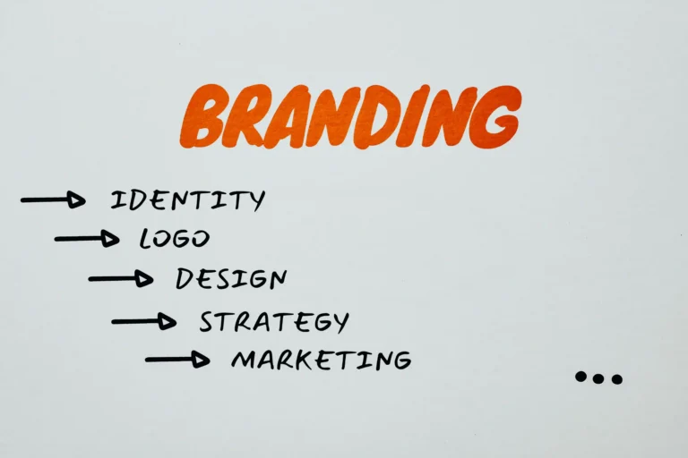 Professional logo design and brand identity workspace